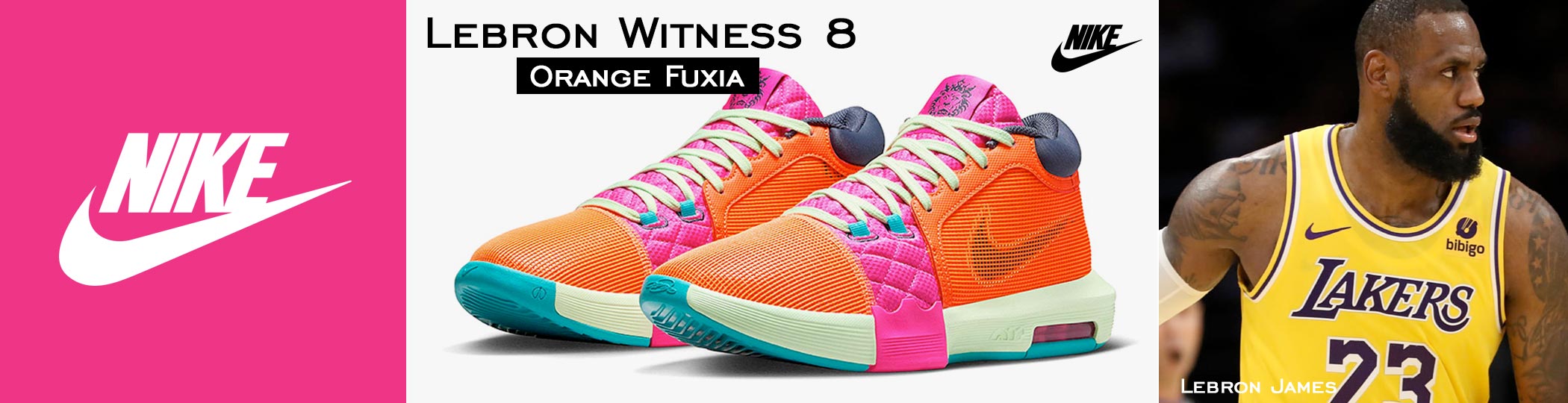 LeBron Witness 8 - Orange Fuxia