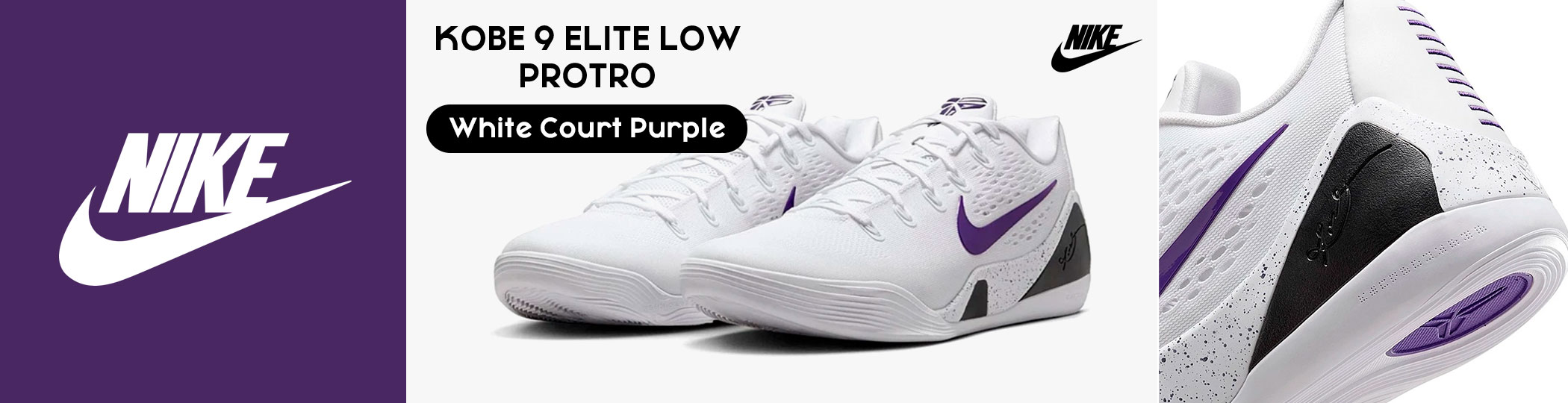 Nike Kobe 9 Elite Low EM Protro White Court Purple