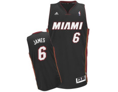 Camiseta NBA Swingman Lebron James Miami Heat (negro/blanco)