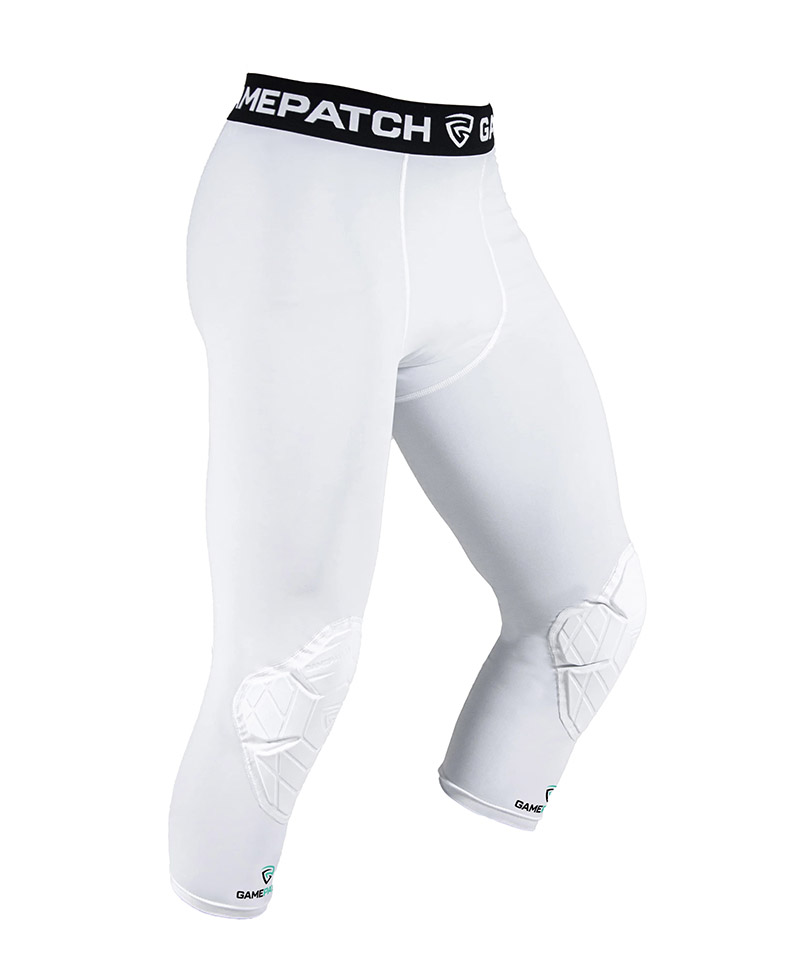 3/4 Tights with Knee Padding White 