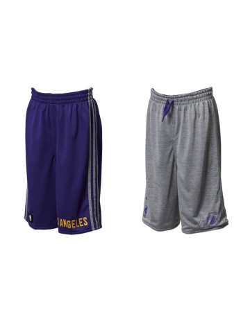 Adidas NBA Short Niño L.A. Lakers Winter Hoops Rev (purpura/gris)