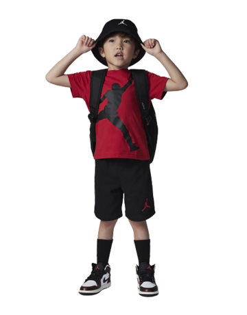 Jordan Infants Jumpman Jumbo Tee Short Set "Black-Gym Red"