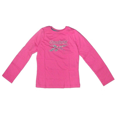 Reebok Camisa Minina Logo Sport Tee M/L (rosado)
