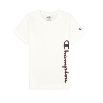 Champion Girls Legacy Script Logo Print T-Shirt "White-Red"