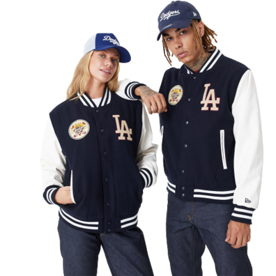 New Era MLB L.A Dodgers Large Logo Varsity Jacket "Navy "