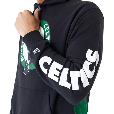 New Era NBA Boston Celtics Mesh Panel Oversized Pullover Hoodie
