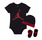 Jordan JHN Jumpman Infants Hat/ Bodysuit /Bootie Set 3pc (0-6M) "Black"