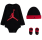 Jordan JHN Jumpman Infants Hat/Bodysuit long sleeve/Bootie Set 3pc "Black Red"