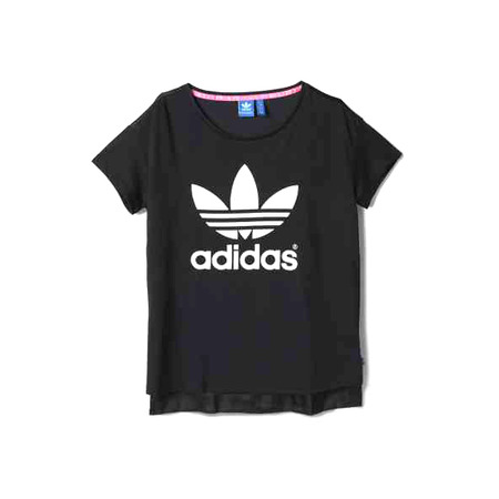 Adidas Original Camiseta Long Logo Trefoil (negro/blanco)