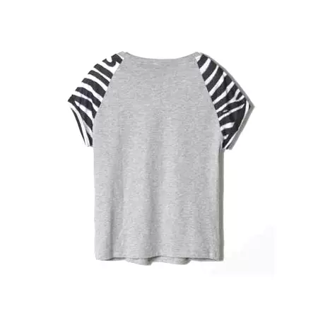 Adidas Original Camiseta Mulheres Trefoil Logo Zebra (gris/negro/blanco)