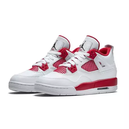 Air Jordan IV Retro (GS) Boys' Shoe (106/white/red)
