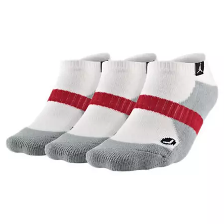 Jordan 3 Pack No Show (100/branco/gris/vermelho)