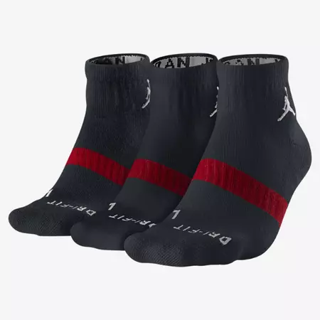 Calcetines Jordan DriFit Low Quarter (012/negro/rojo)