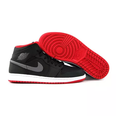 Air Jordan 1 Mid "Night" BG Niño (034/negro/rojo/gris/blanco)(36-40)