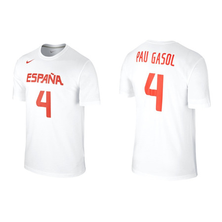 Nike Logo Spain Replica Jersey Pau Gasol #4# (100/white)