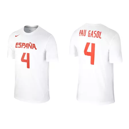 Nike Logo Spain Replica Jersey Pau Gasol #4# (100/white)