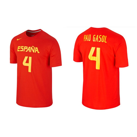 Nike Logo Spain Replica Jersey Pau Gasol #4# (600/red)