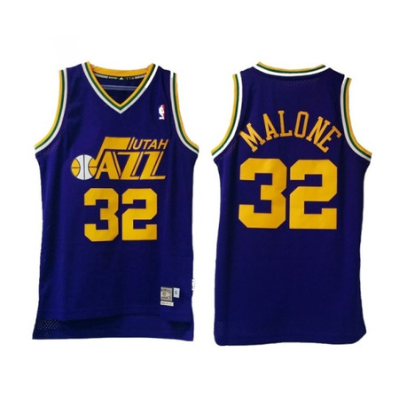 Adidas Camiseta Swingman Karl Malone Utah Jazz (purpura/amarillo)