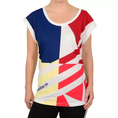 Adidas Originals Camiseta Mulheres  Fashion Grafhic Superstar (blanco/azul/rojo/amarillo)