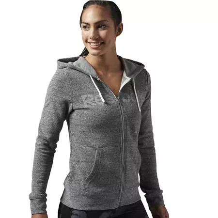 Reebok Elements Big Logo Fitness Full-ZIp Hooded (grey)