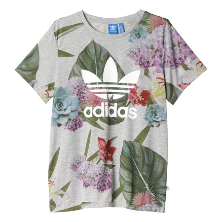Adidas Originals Boyfriend Trefoil Floral Tee (grey/multicolor)