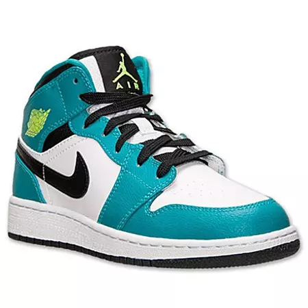 Air Jordan 1 Mid (GS) Junior (128/blanco/esmeralda)