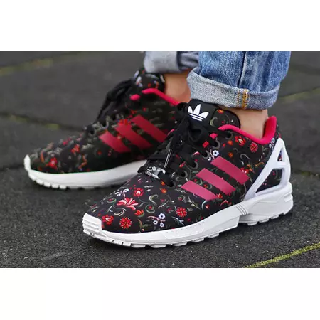 Adidas Originals Mulheres ZX Flux "Flower" (negro/rosa)