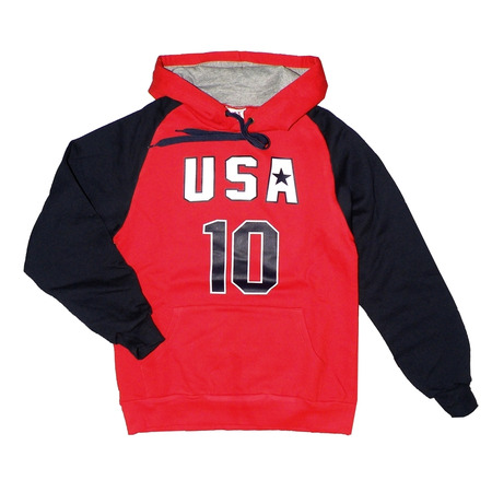 Hoodie Basic USA Nº 10 (red/navy)