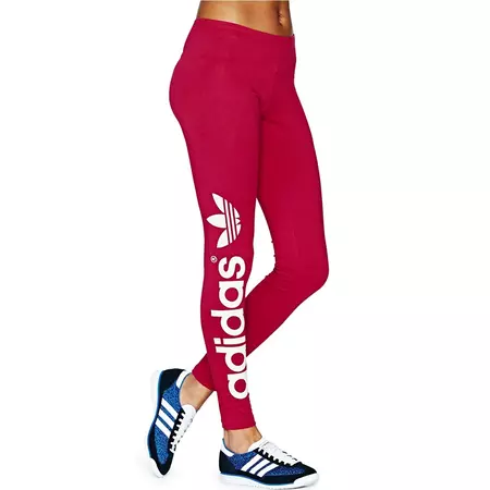 Adidas Originals Trefoil Leggings  (Vermelho/Branco)