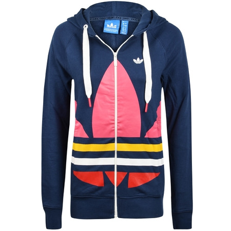 Adidas Big Trefoil Full Zip Hoodie Women´s (navy/pink/multicol)
