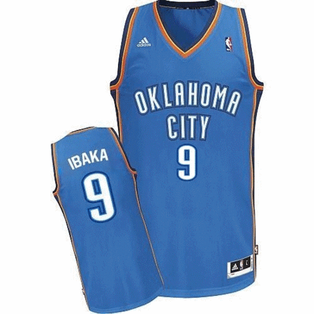 Camiseta NBA Bordados Adidas Serge Ibaka Oklahoma (azul)