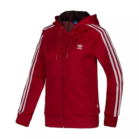 Adidas Originals Sudadera Mulheres Girly Zip Hoody (rojo/blaco)