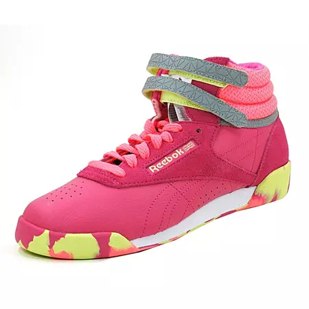 Reebok Freestyle HI Kids (pink/orangelectric/lime)