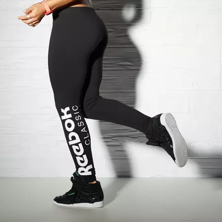 Reebok Classic Mulheres Fitted 7/8 Legging (negro/blanco)