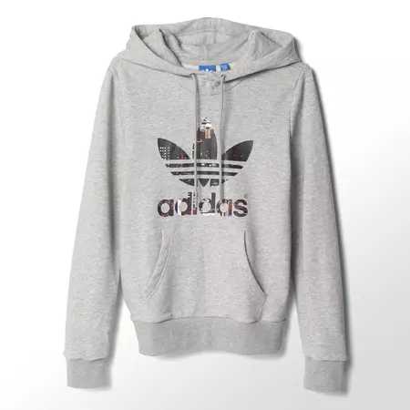 Adidas Originals Sudadera Mulheres Trefoil Logo (gris/multicolor)