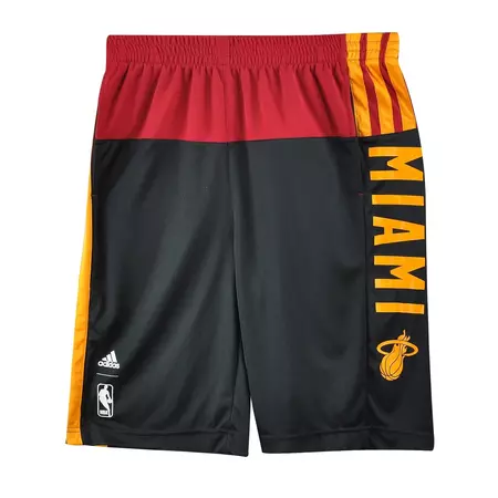 Adidas Short Menino NBA Miami Heat Summer Run (negro/granate/amarillo)