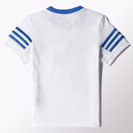 Adidas Camiseta Niño Team Cotton (blanco/azul/verde solar)