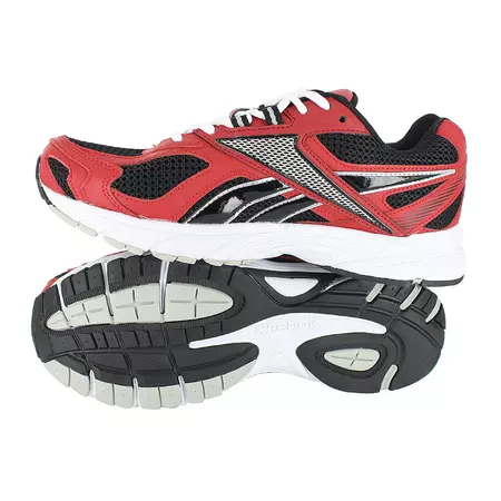 Reebok Pheehan Run Tênis Homem (preto/prata/vermelho)