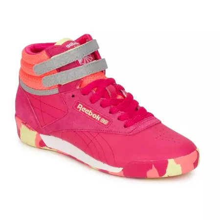 Reebok Freestyle HI Kids (pink/orangelectric/lime)