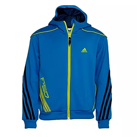 Adidas Suéter YB F50 Full Zip (azul/limâo)