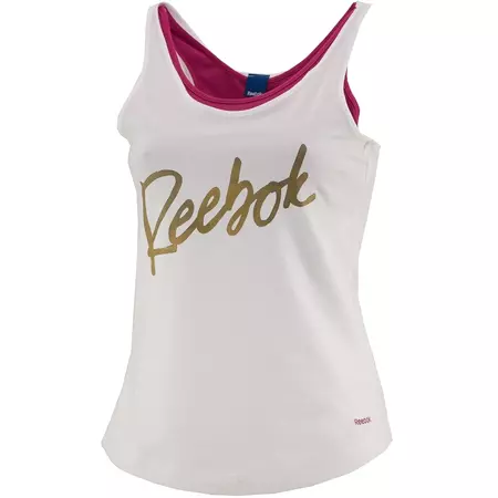 Reebok T Scrip Tank (White / Pink)