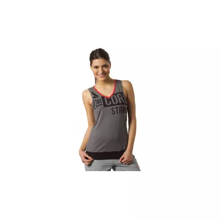 Reebok Fitness Printed Tank Camisa (Cinza)