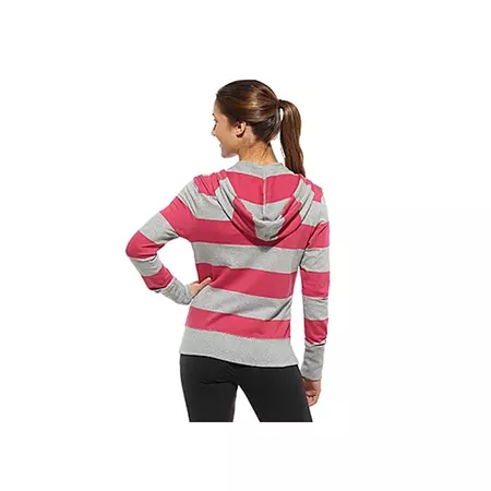 Reebok Sudadera Elements Full Zip Stripe (Rosa/Cinza)