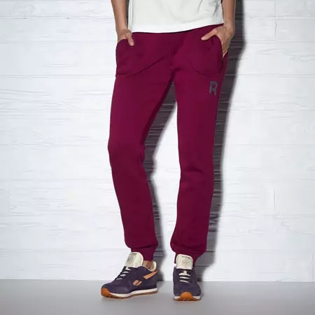 Reebok Classic Pantalón Mulheres Fleece Cuffed Logo (granate)