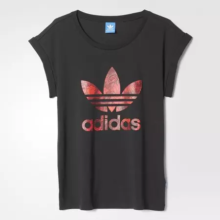 Adidas Originals W Camiseta Boyfriend Roll Up "Floral Print" (black)