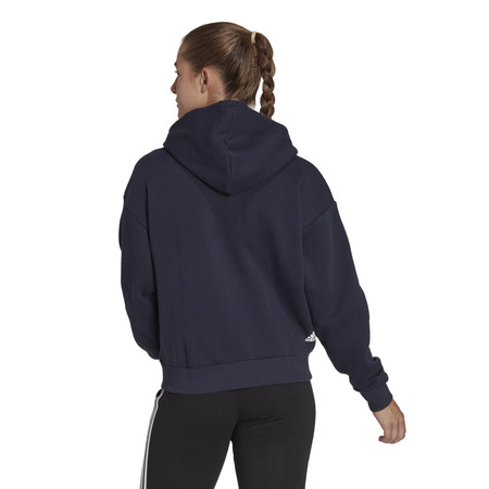 Adidas W Essentials Pinstripe Block Fleece Full-Zip Loose Fit "Navy"