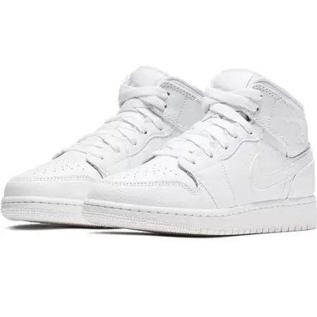 Air Jordan 1 Mid (GS)  "Maxi White"