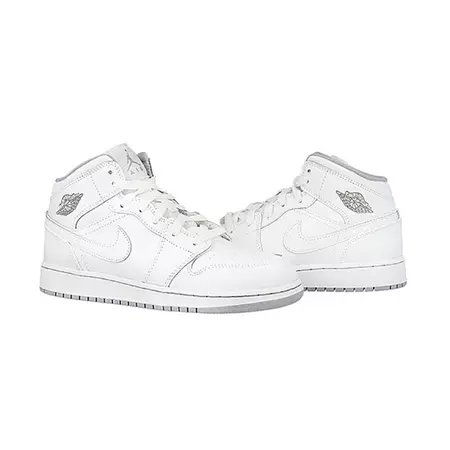Air Jordan 1 Mid (GS) "White" (112/white/grey)