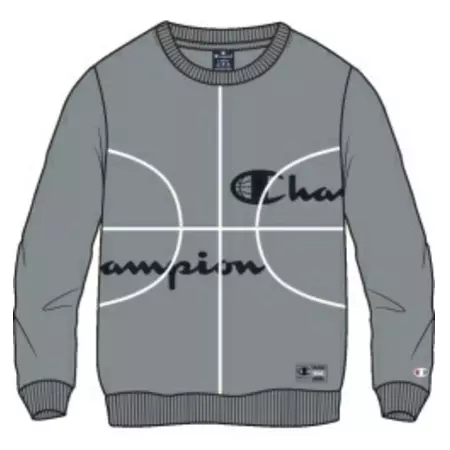 Champion Kids Basketball Logo Fleece Sweatshirt "Gray"