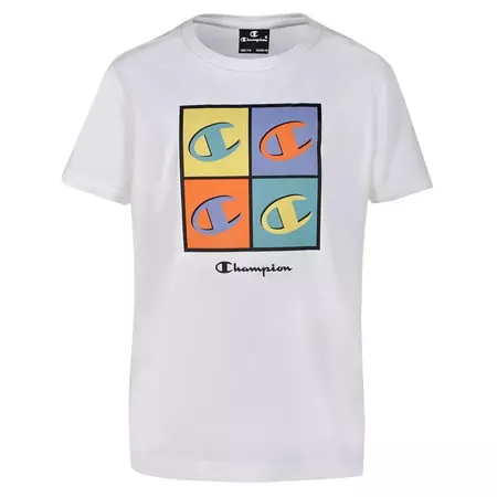 Champion Legacy Kids Graphic Square Logo T-Shirt "White"